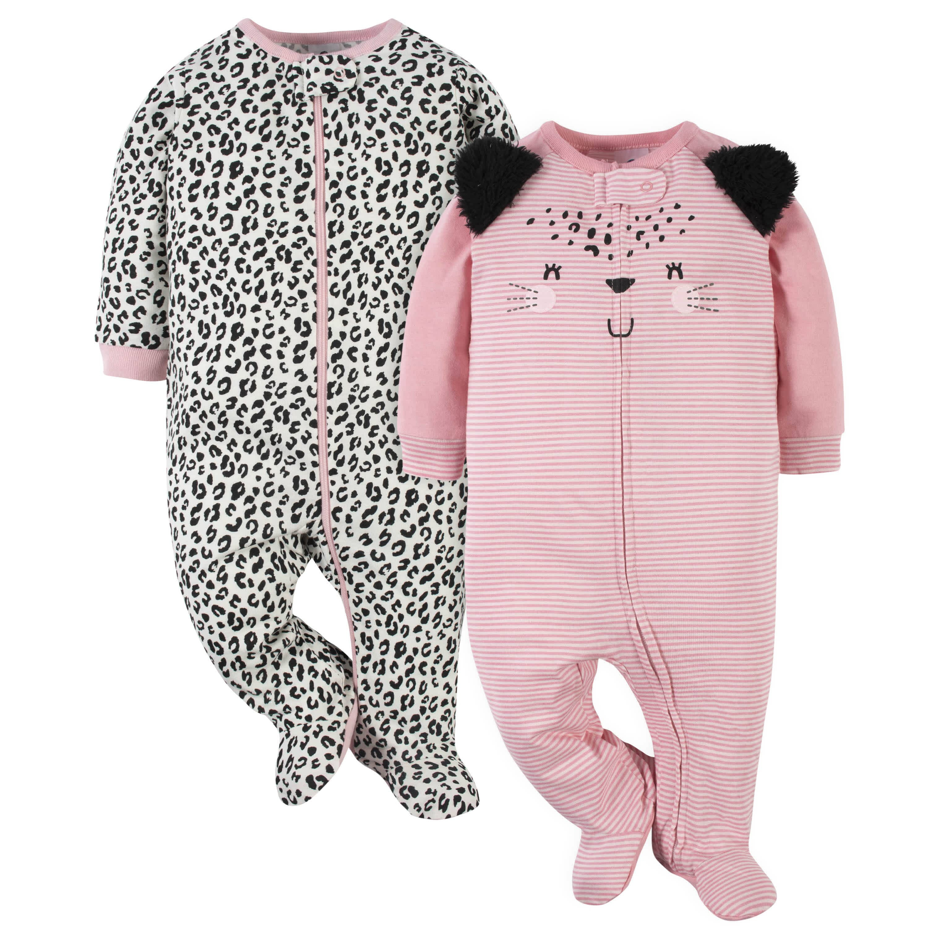 2-Pack Baby Girls Leopard Sleep 'N Plays | Gerber Childrenswear