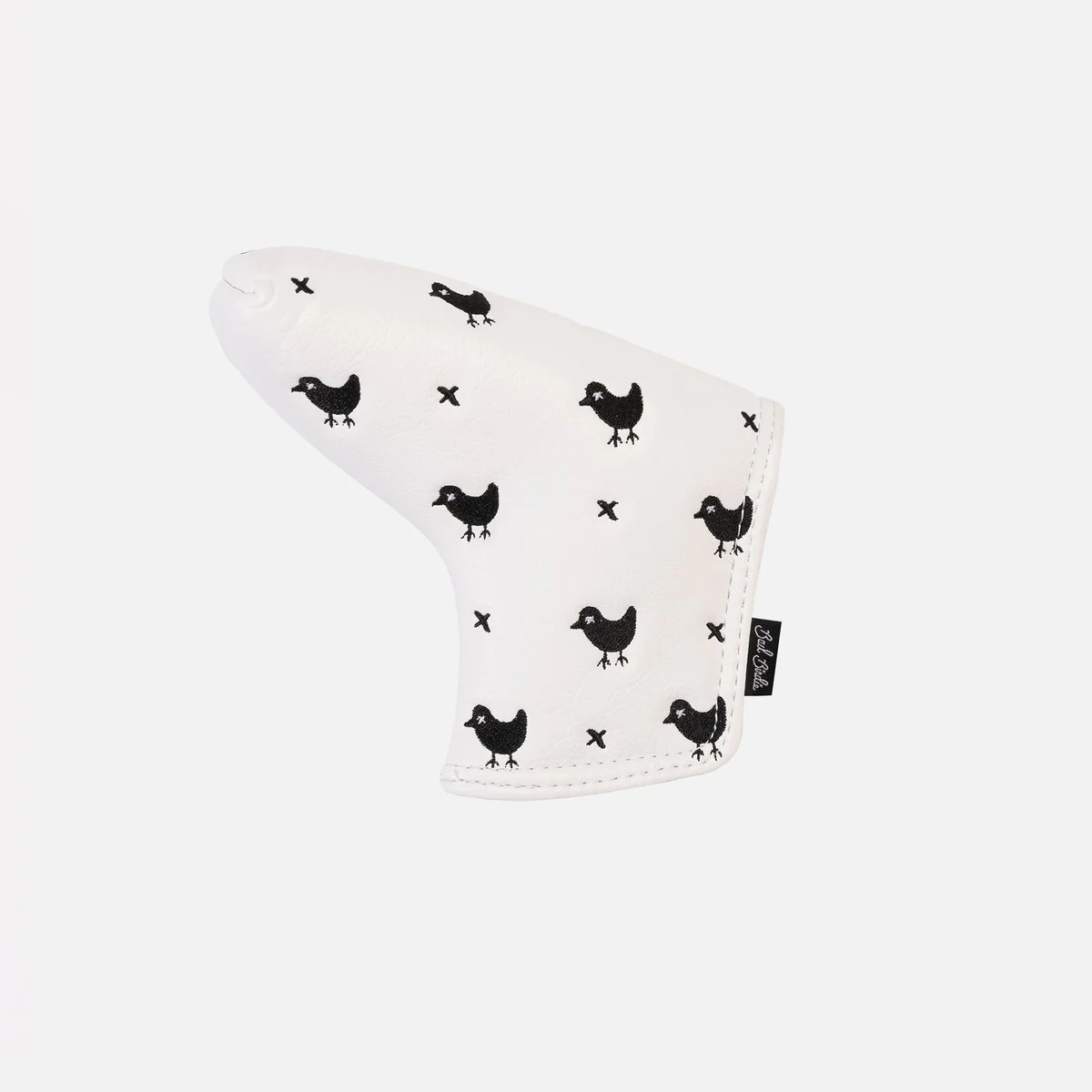 Tossed Logo Blade Putter Headcover  - White | Bad Birdie