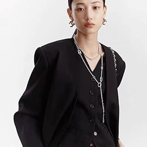 Luxury 18K Gold Plated Pig Nose Necklace with Adjustable T-Buckle – Long Sweater Chain for Wome... | Amazon (US)