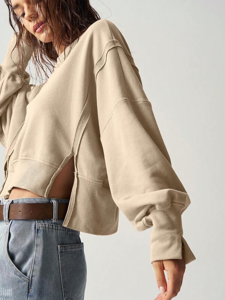 Bohemela Vacation Side Slit Women Sweatshirt | SHEIN USA | SHEIN