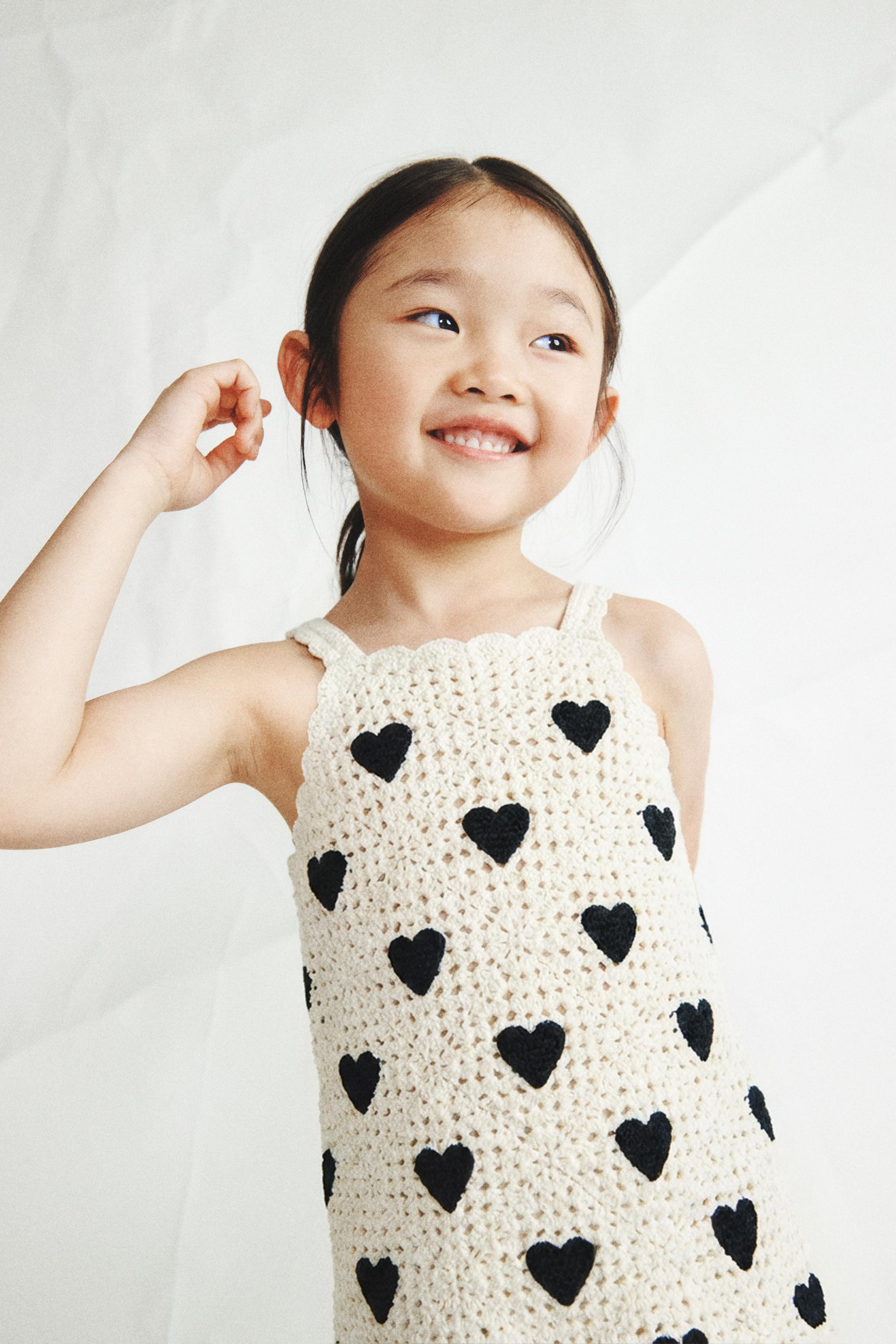 CROCHET KNIT HEART DRESS | Zara US