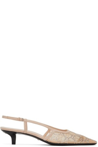 Beige GG Demi Heels | SSENSE