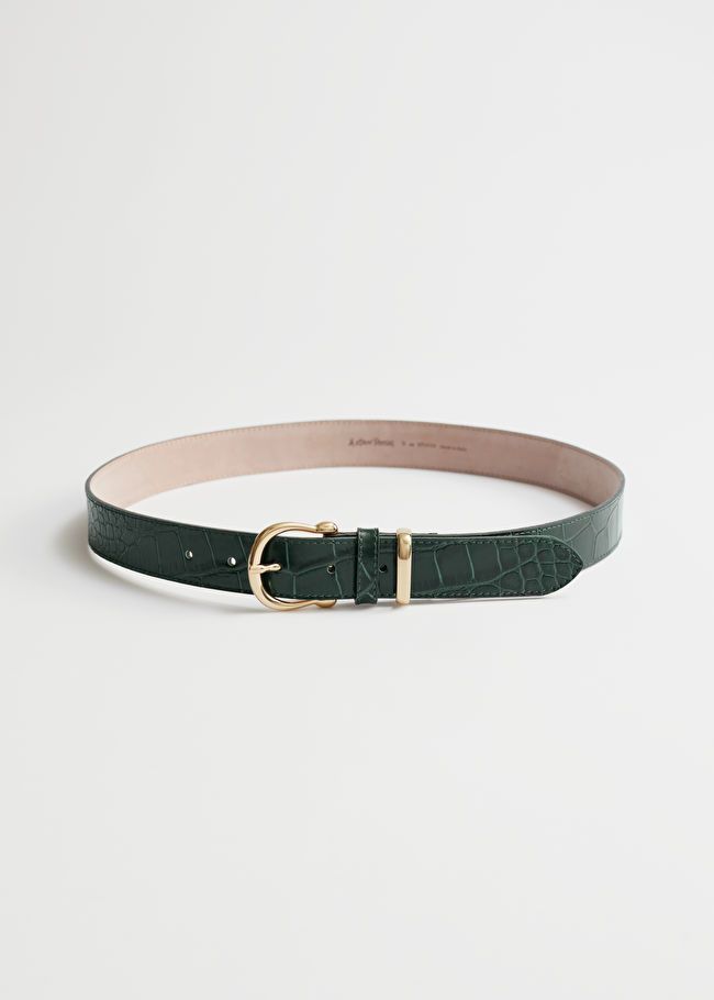 Croc Embossed Leather Belt | & Other Stories US