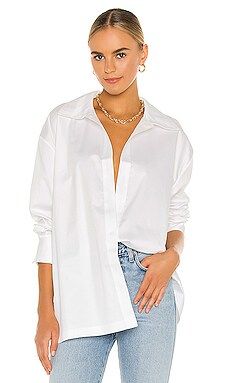 Norma Kamali Oversized Boyfriend NK Shirt in White from Revolve.com | Revolve Clothing (Global)