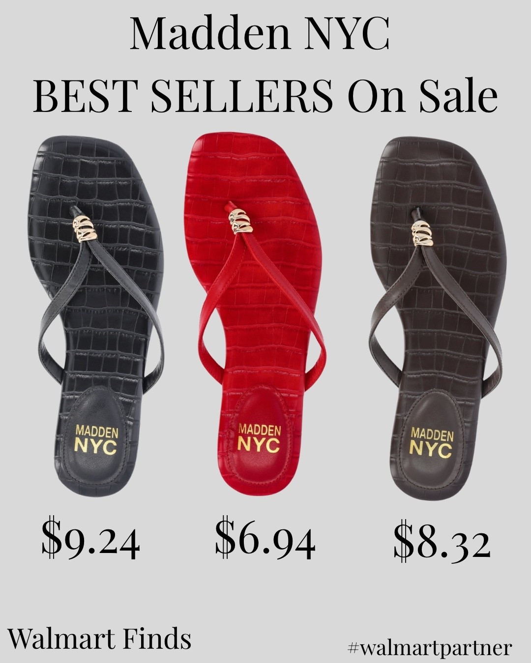 🚨 MADDEN NYC BEST SELLERS UNDER $10!

These are marked WAY down — $6–$9! 😳

⚠️ Some sizes are already low stock, so I wouldn’t wait on these!

🛒 Shop all 3 in the links👇

#WalmartPartner #WalmartFinds #SummerShoes #AffordableFashion #FashionFinds

#LTKU #LTKSaleAlert #LTKOver40