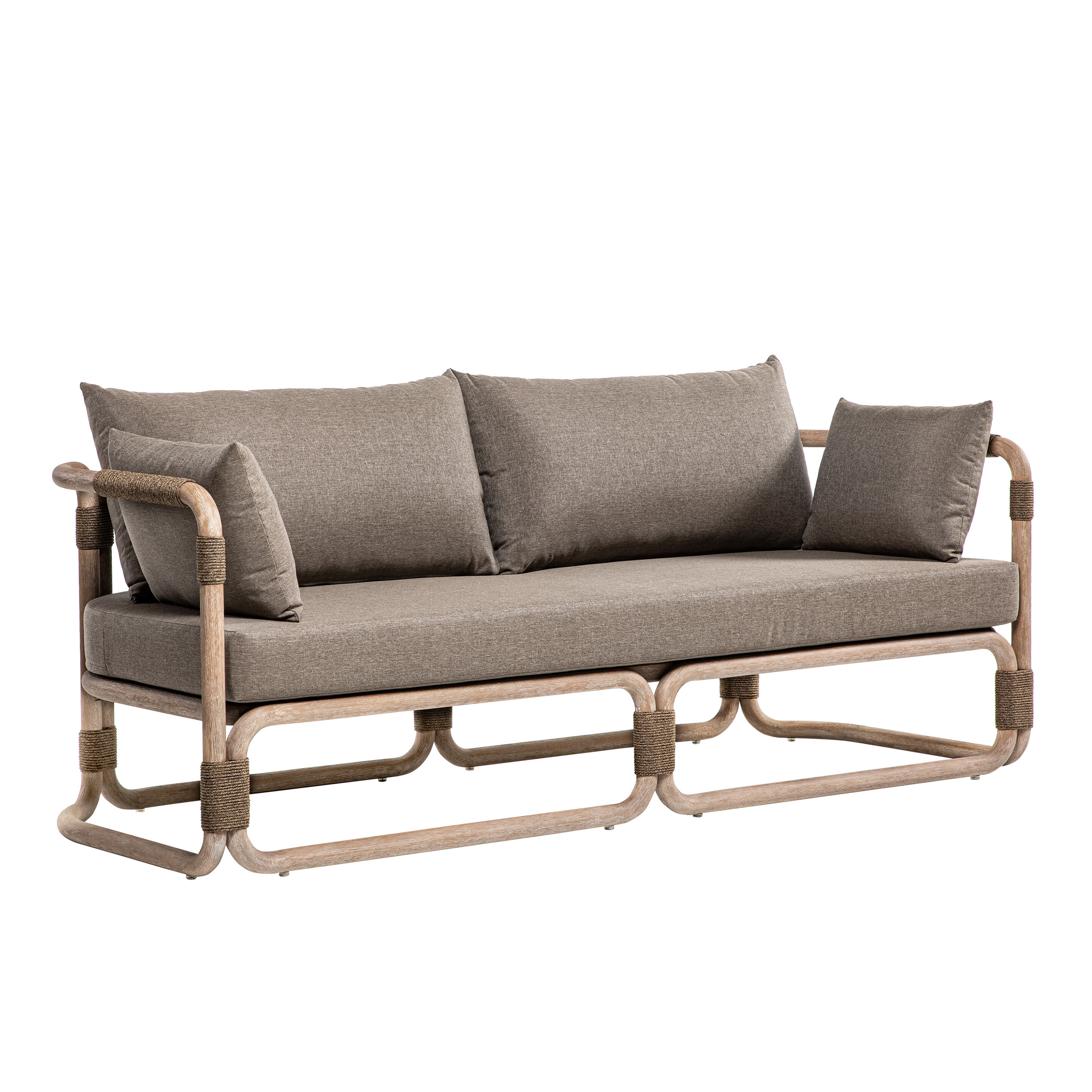 Halo Brown Rope and Eucalyptus Outdoor Sofa | World Market