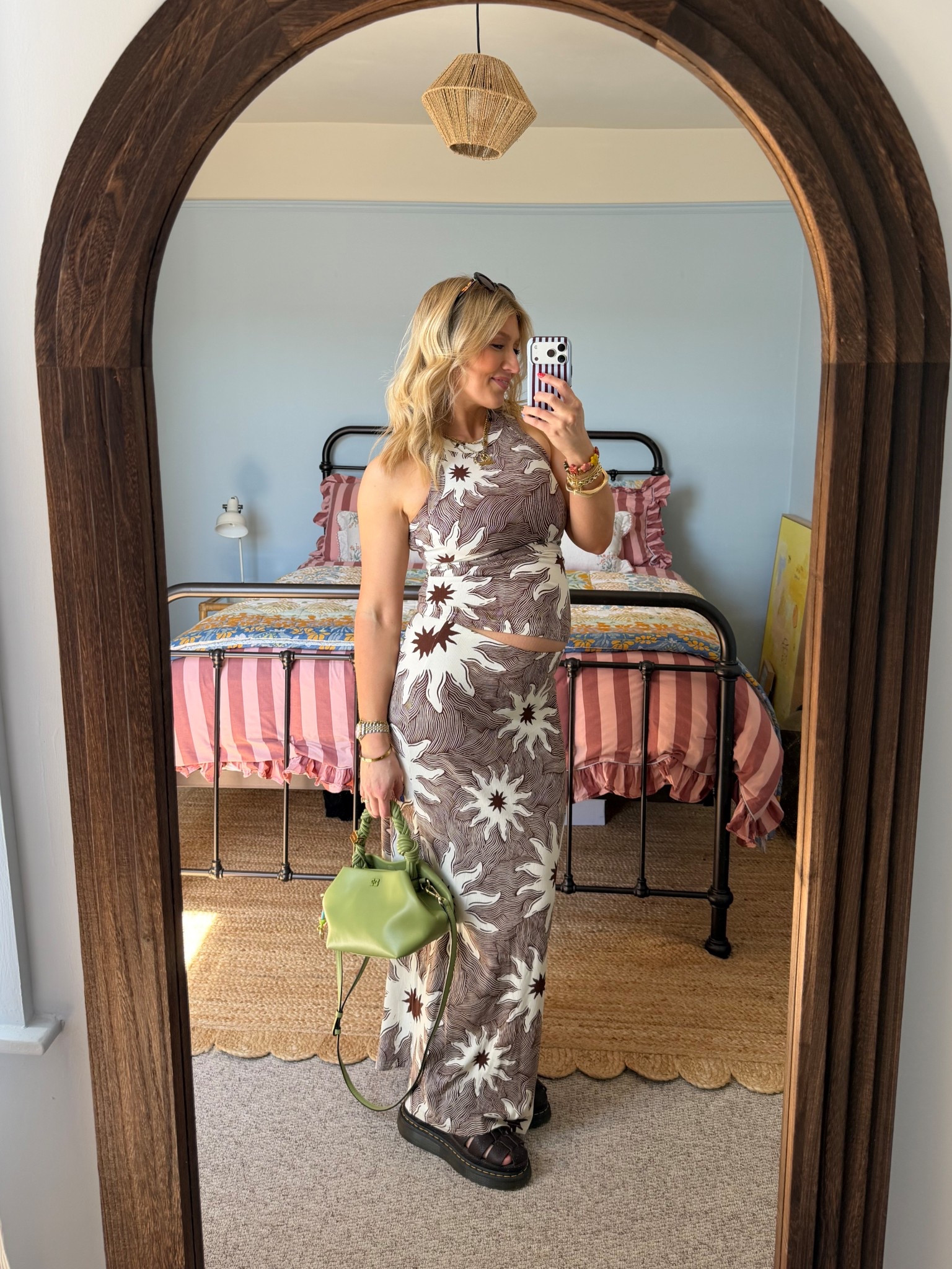 Pregnancy friendly sunshine fit

Tank & skirt - Never Fully Dressed, size medium 
Bag - Ganni
Sandals - Dr Marten, I sized down

#LTKsummer #LTKuk #LTKstyletip