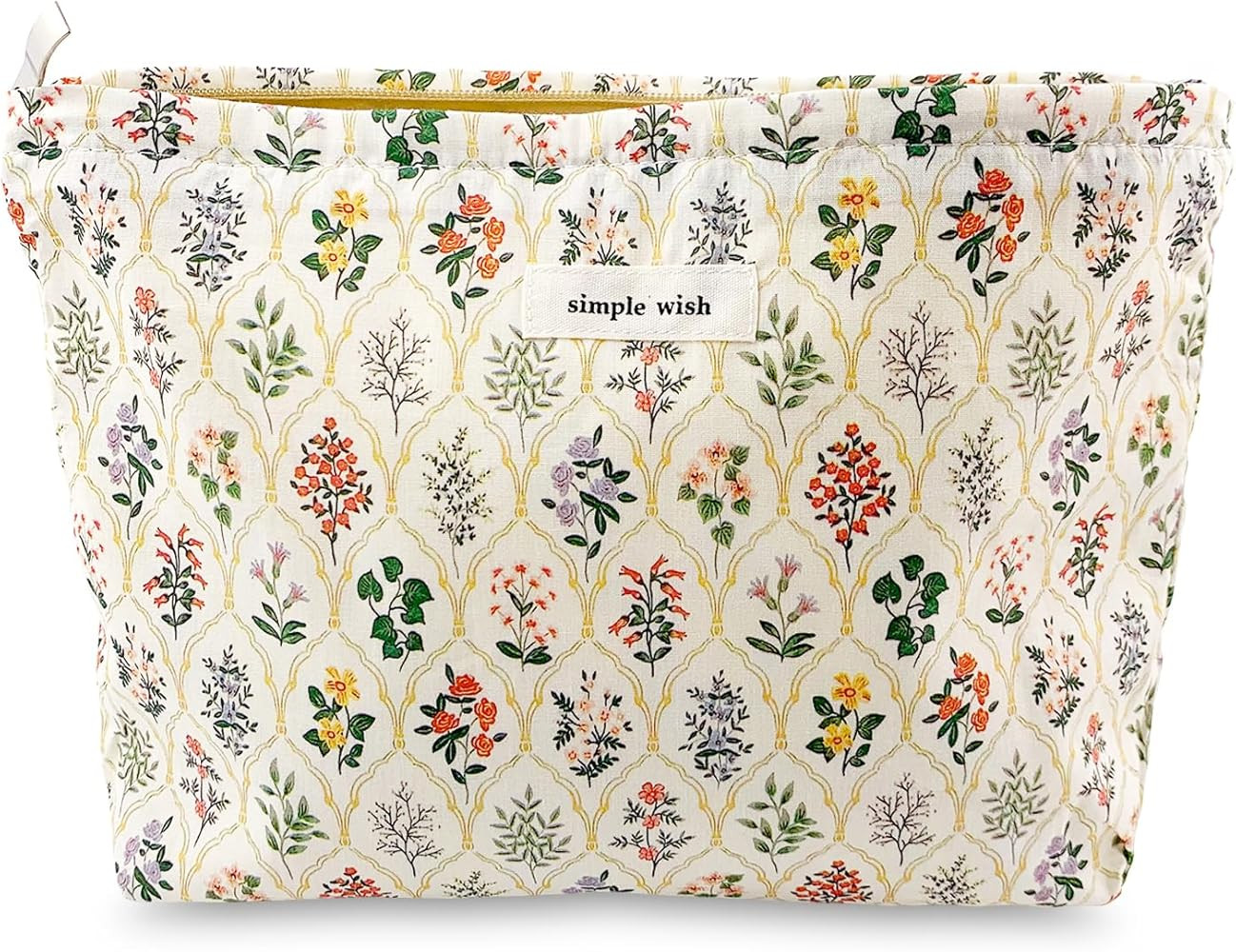 Yovell Makeup Bag Large Cosmetic Bag for Women Girls, Floral Canvas Makeup Bags with Zipper, Trav... | Amazon (US)