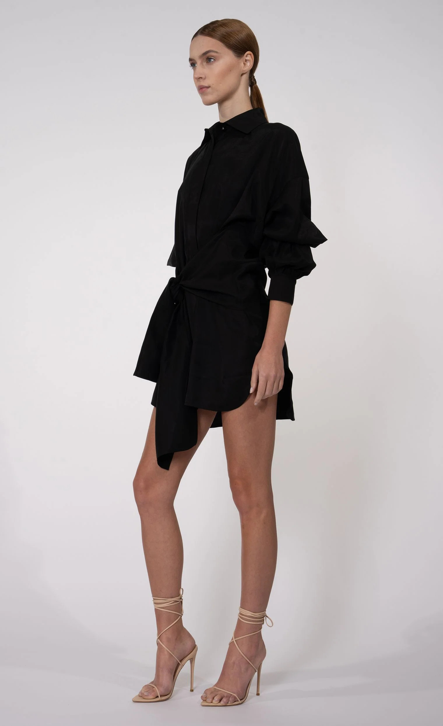 Dafne Tie Front Dress - Black | Nonchalant Label