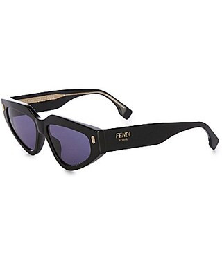 FENDI Women's Fendi Roma 54mm Geometric Cat Eye Statement Sunglasses - Shiny Black/Blue | Dillard's