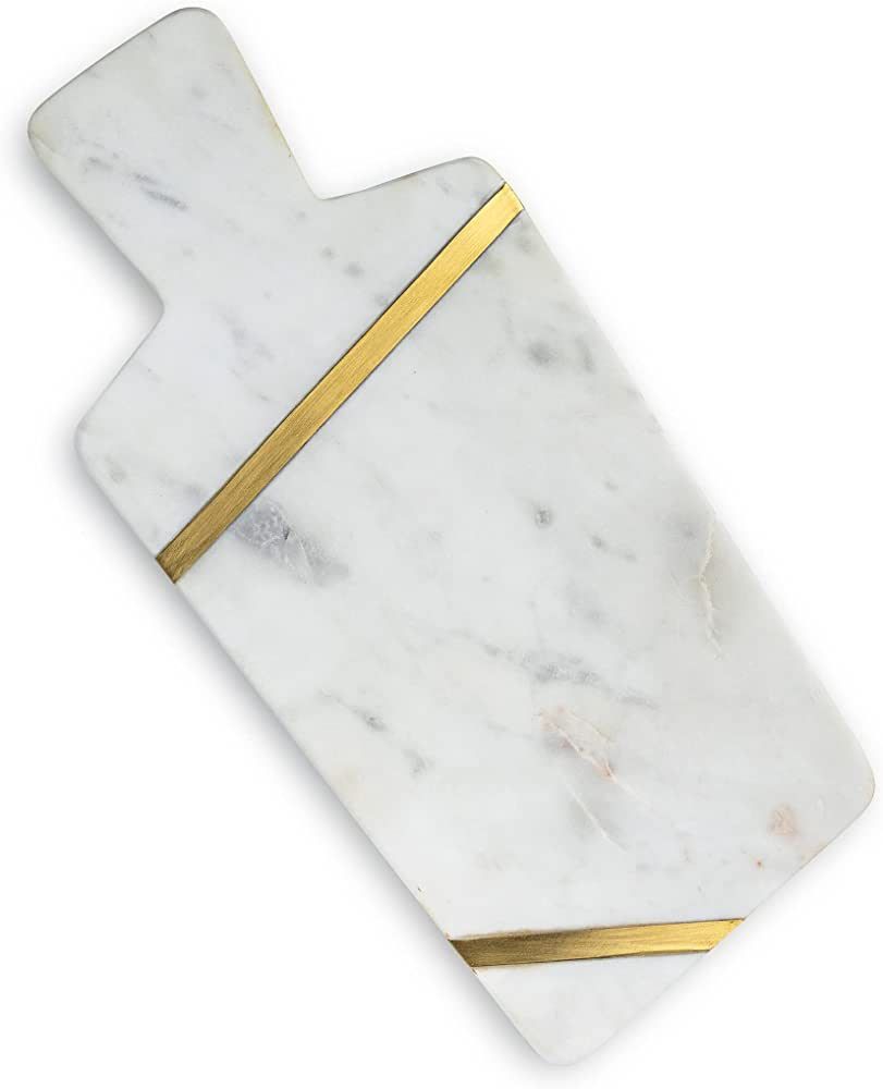 Cork & Mill Marble Cheese Board - Handcrafted Marble and Brass Charcuterie Board - Modern Decorat... | Amazon (US)