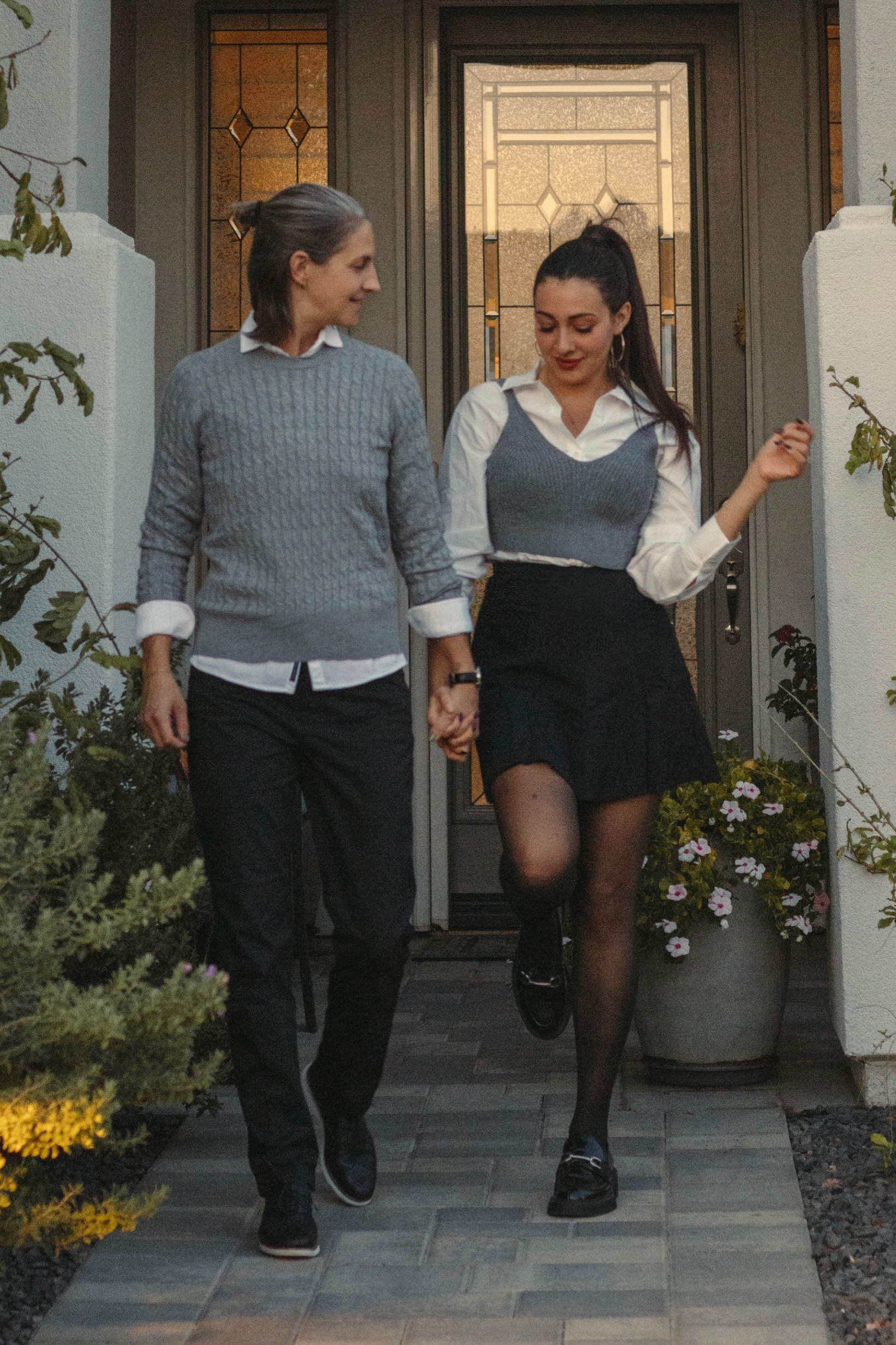 Academia outfits / dark academia / casual fall outfits / cozy fall outfits / grey sweater vests / gray sweater / matching couple / couples style / lesbian fashion

#LTKstyletip #LTKfindsunder50 #LTKSeasonal