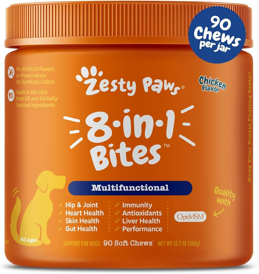 Zesty Paws Multivitamin Treats for Dogs - Glucosamine Chondroitin for Joint Support + Digestive E... | Amazon (US)