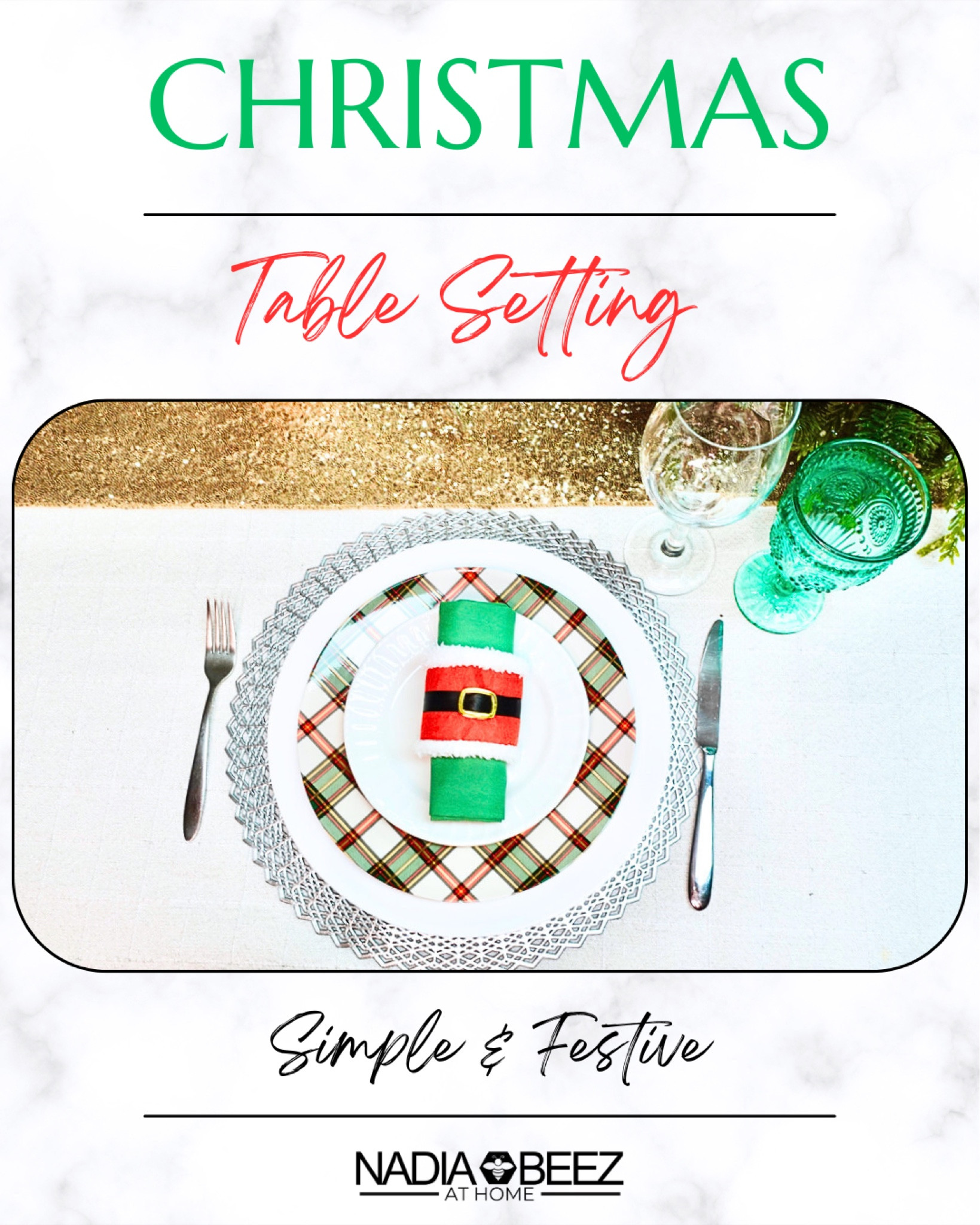 Simple Christmas Table Setting 

#LTKParties #LTKHoliday #LTKHome