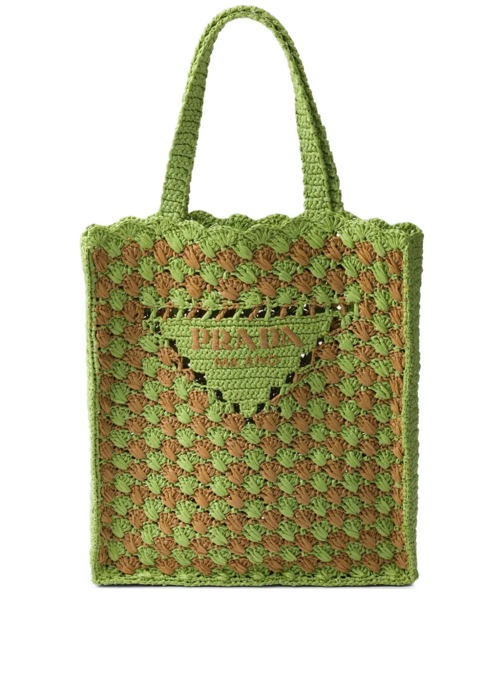 Prada Crochet Tote Bag | Green | FARFETCH | Farfetch Global