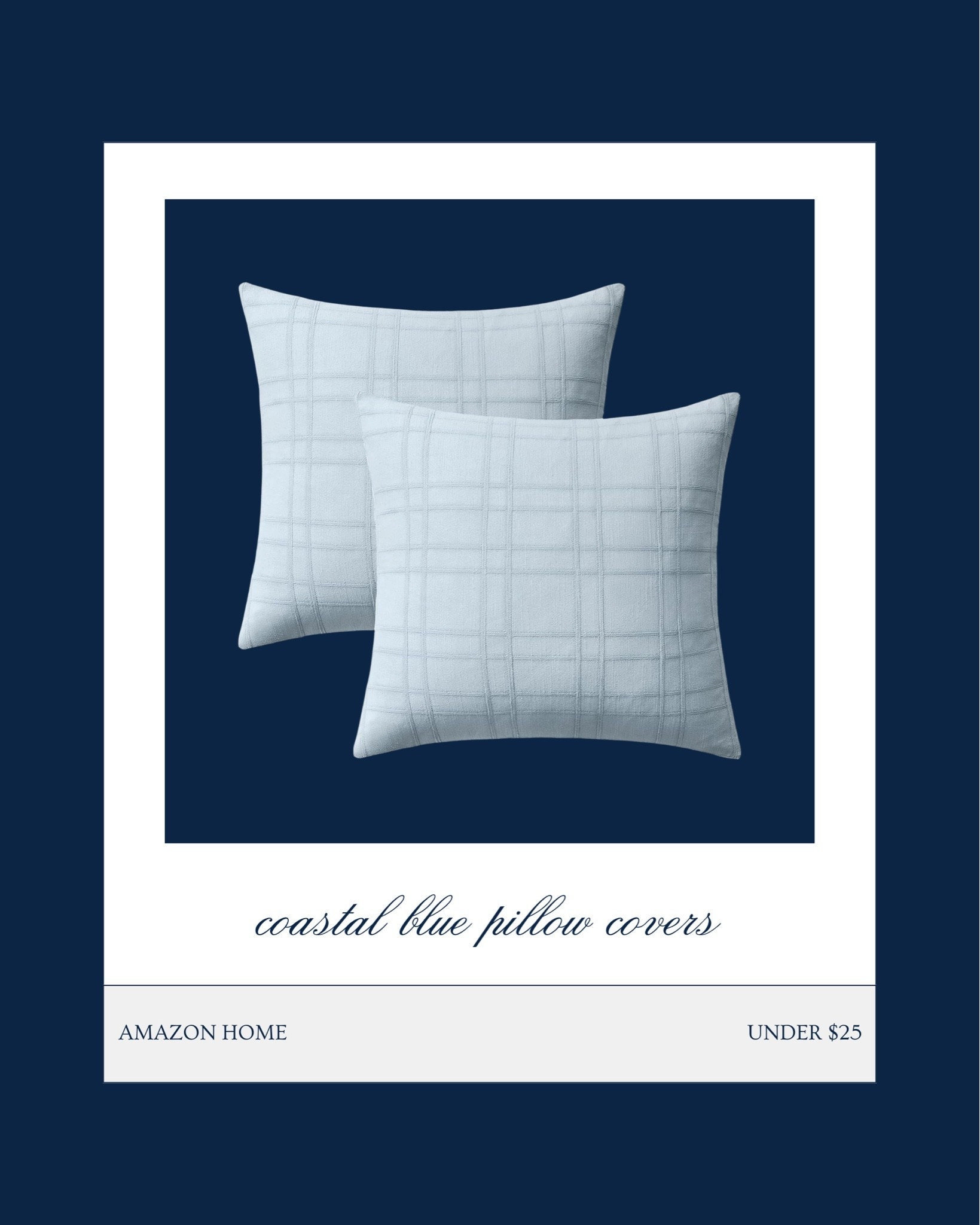 Coastal blue pillow covers 🩵 How pretty are these simple coastal pillows from Amazon? Eyeing them for a bedroom refresh! 🐚