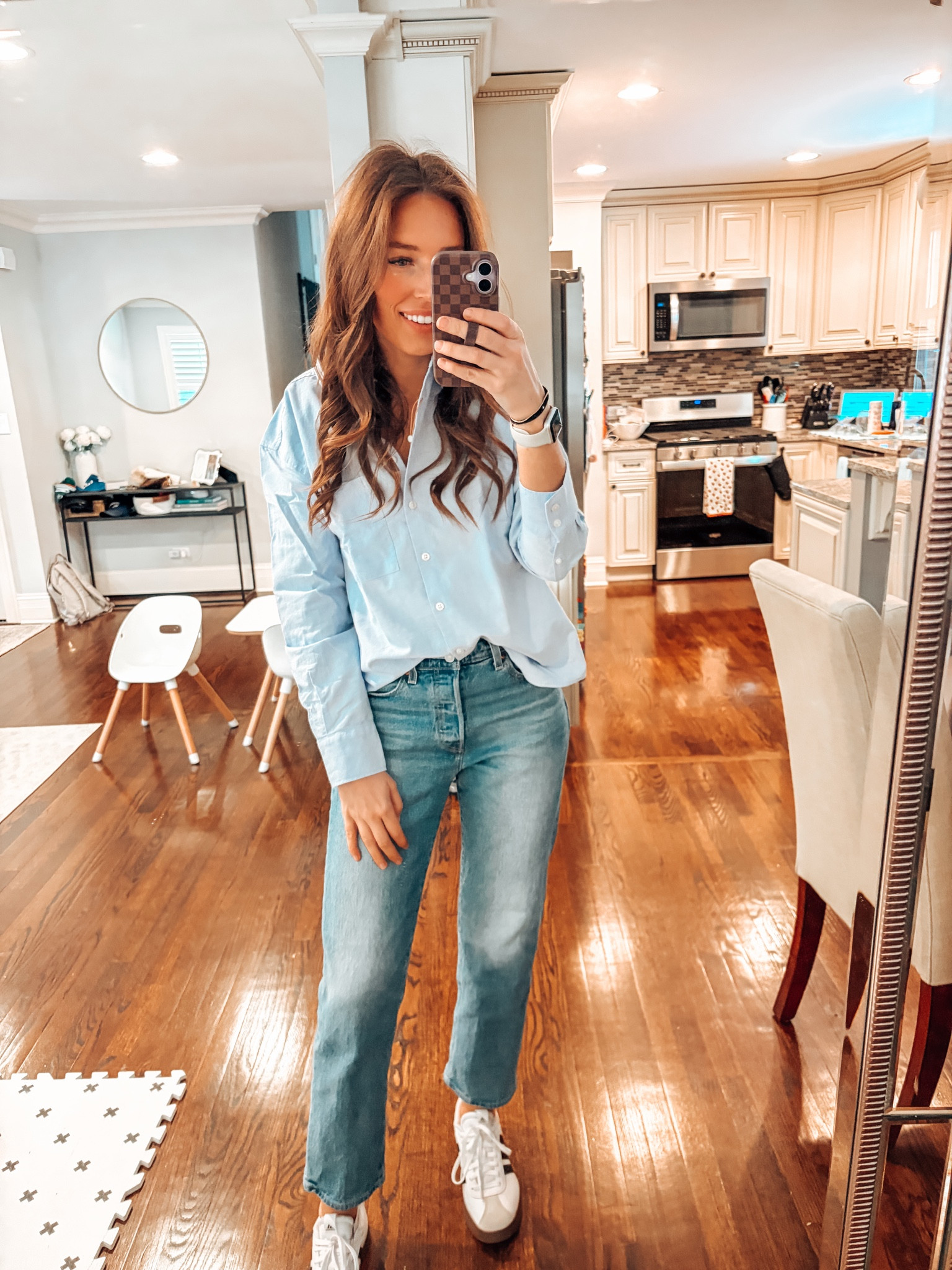 Button down shirt / jeans / sneakers / spring outfit 

#LTKootd #LTKgrwm #LTKmomlife