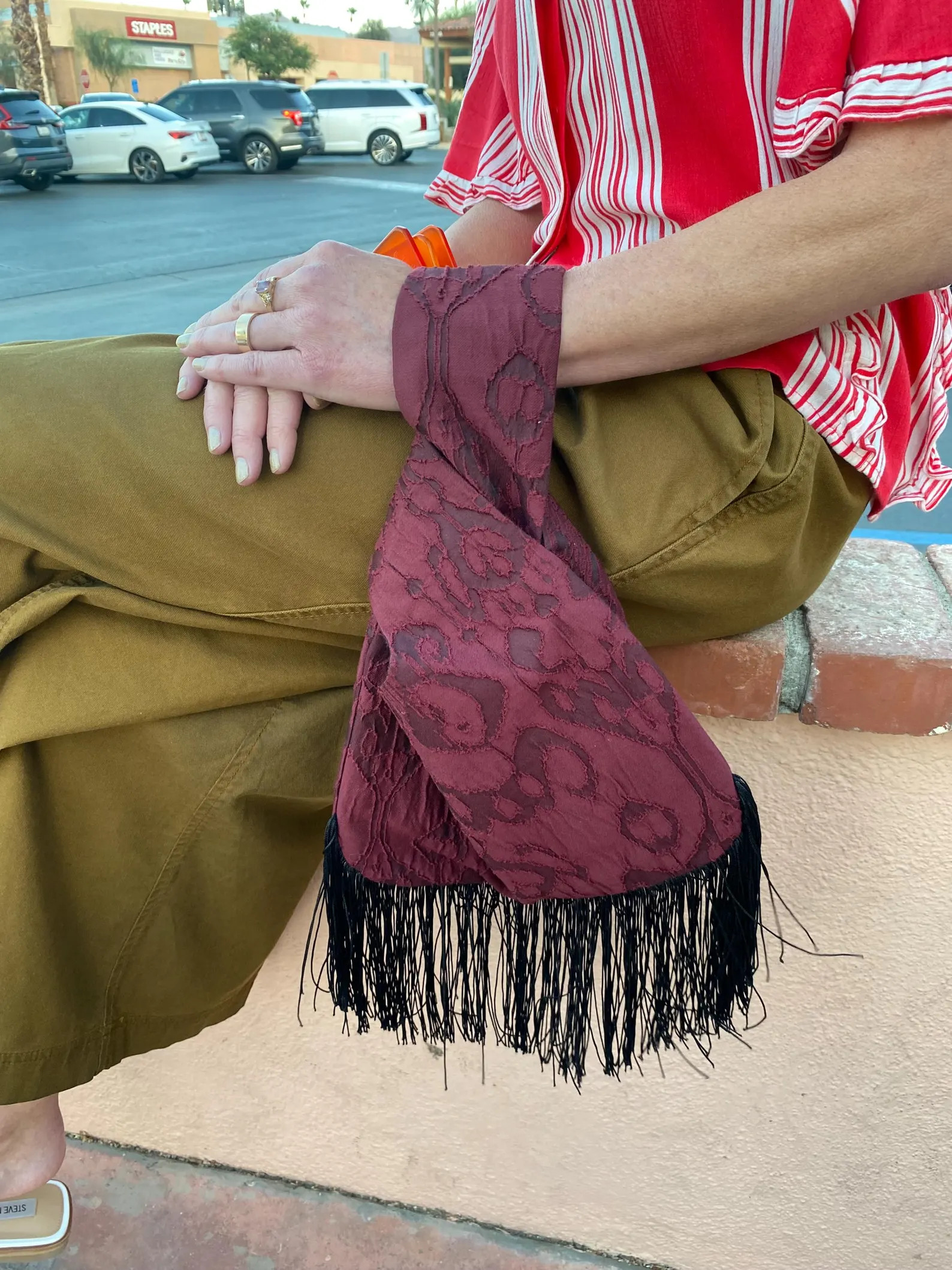 Cabernet Jacquard Knot Bag, Burgundy Burnout Jacquard Knot Purse, Handmade Japanese Knot Purse, M... | Etsy (Global)