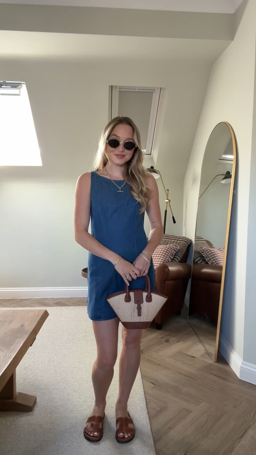 heatwave outfit denim shift dress summer fashion M&S dress, celine dupe sunglasses, hermes dupe sandals 

#LTKeurope #LTKsummer #LTKuk