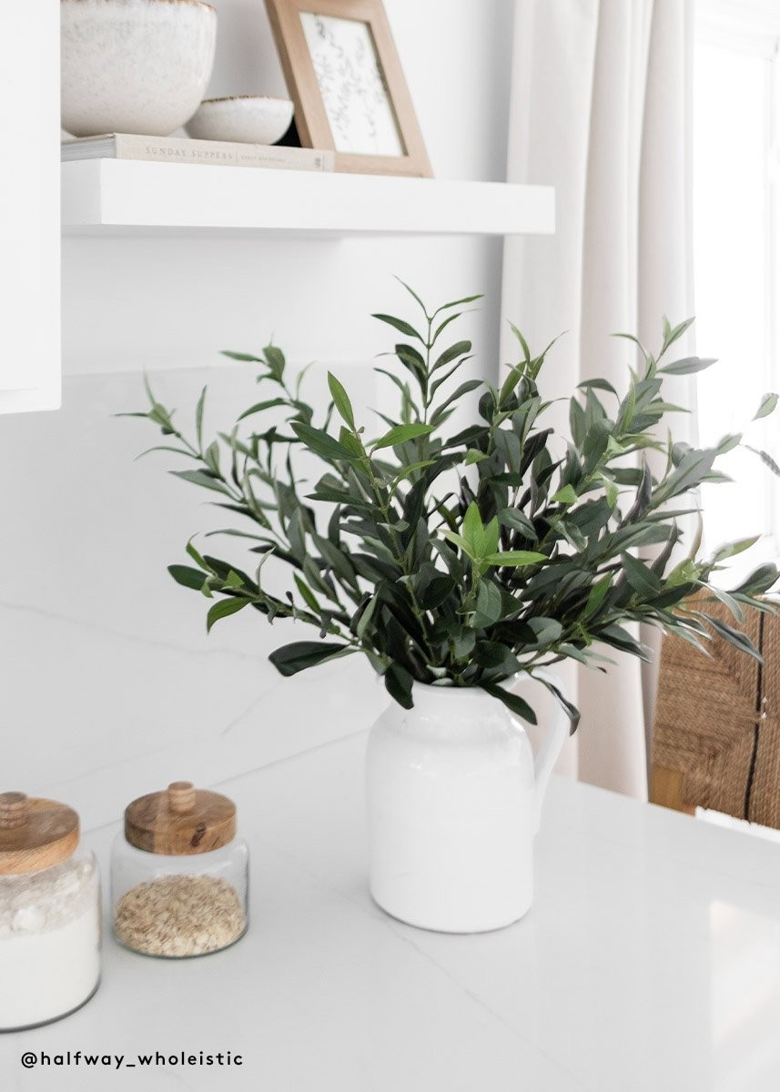 Fire Retardant Artificial Olive Leaf Branch - 23" Tall | Afloral (US)