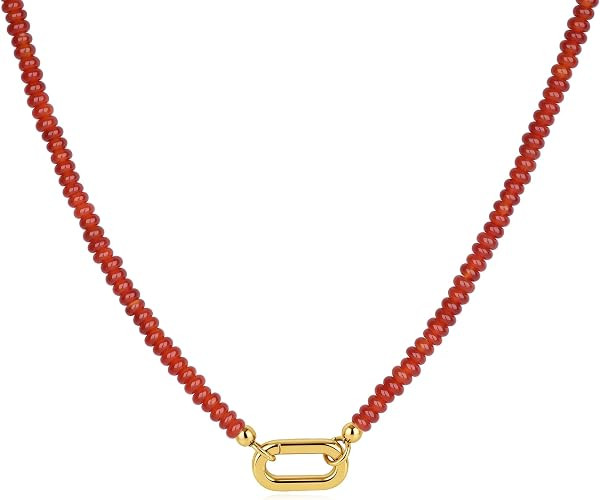 SAMYA Small Beaded Necklace for Women, Charm Necklace | Amazon (US)