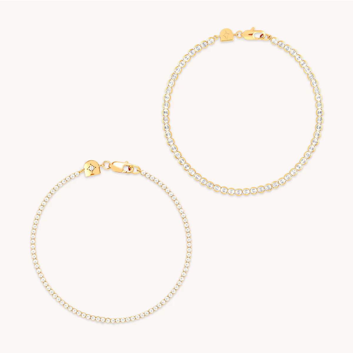Tennis Bracelet Stacking Set in Gold | Astrid & Miyu UK