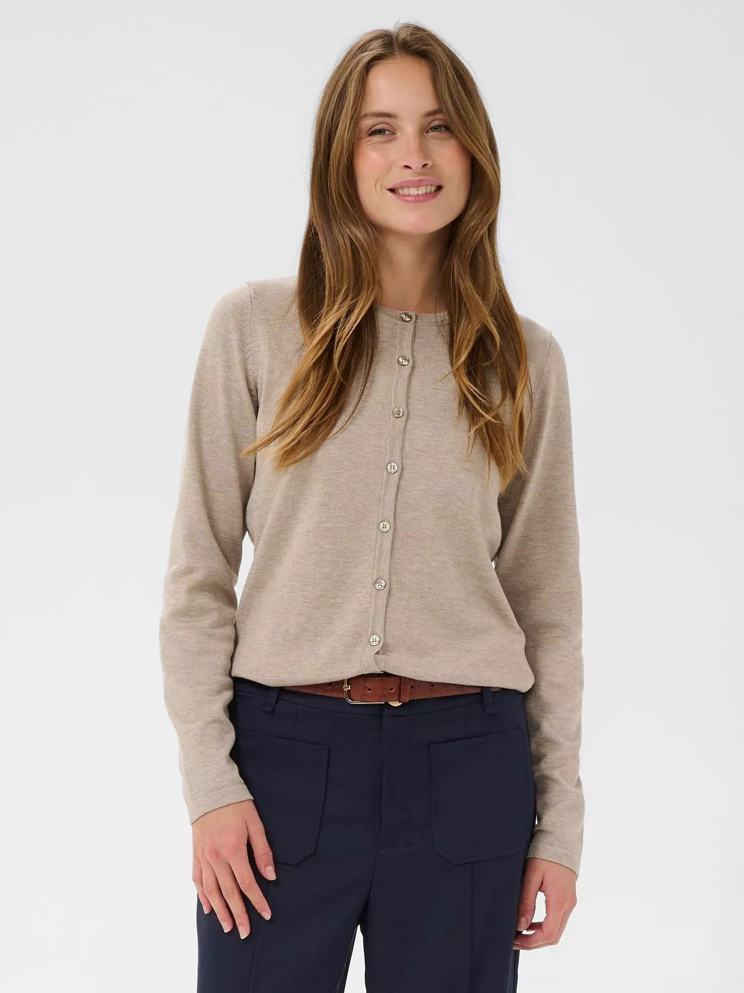 Saint Tropez Mila Cardigan, Greige | John Lewis (UK)