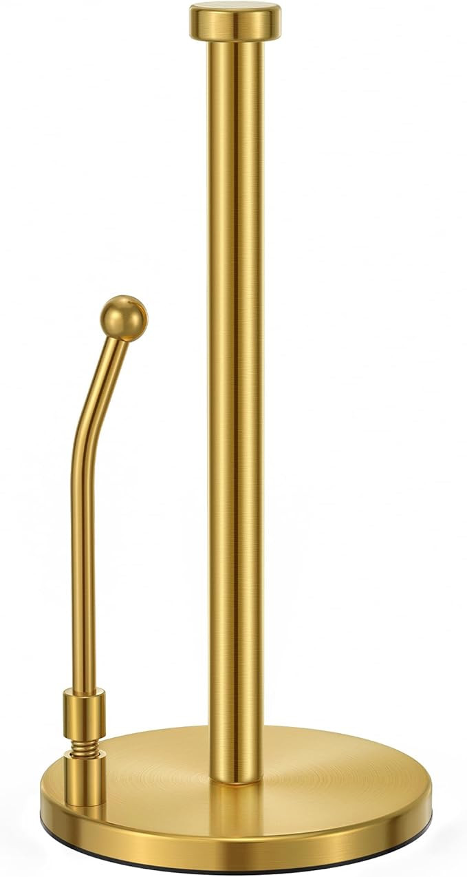 SMARTAKE Paper Towel Holder, Paper Towel Dispenser Standing Weighted Base Non Slip, Spring Arm Fi... | Amazon (US)