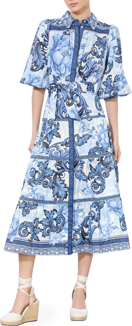 Alice + Olivia Geneva Print Belted Midi Shirtdress | Nordstrom | Nordstrom