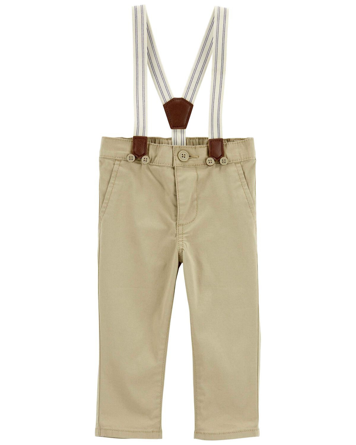 Khaki Baby Twill Suspender Pants | oshkosh.com | OshKosh B'gosh