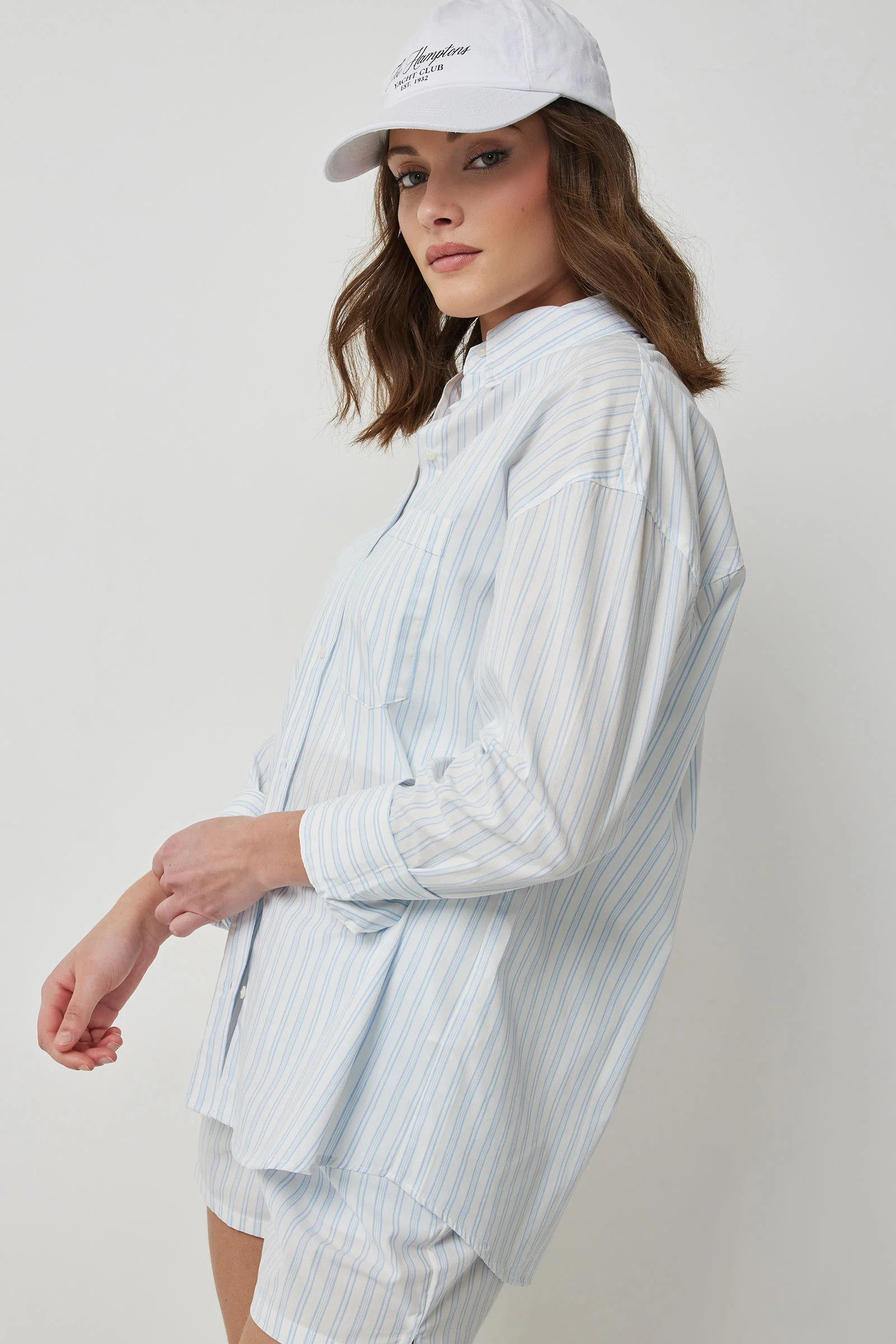 Striped Long Poplin Shirt | Ardene