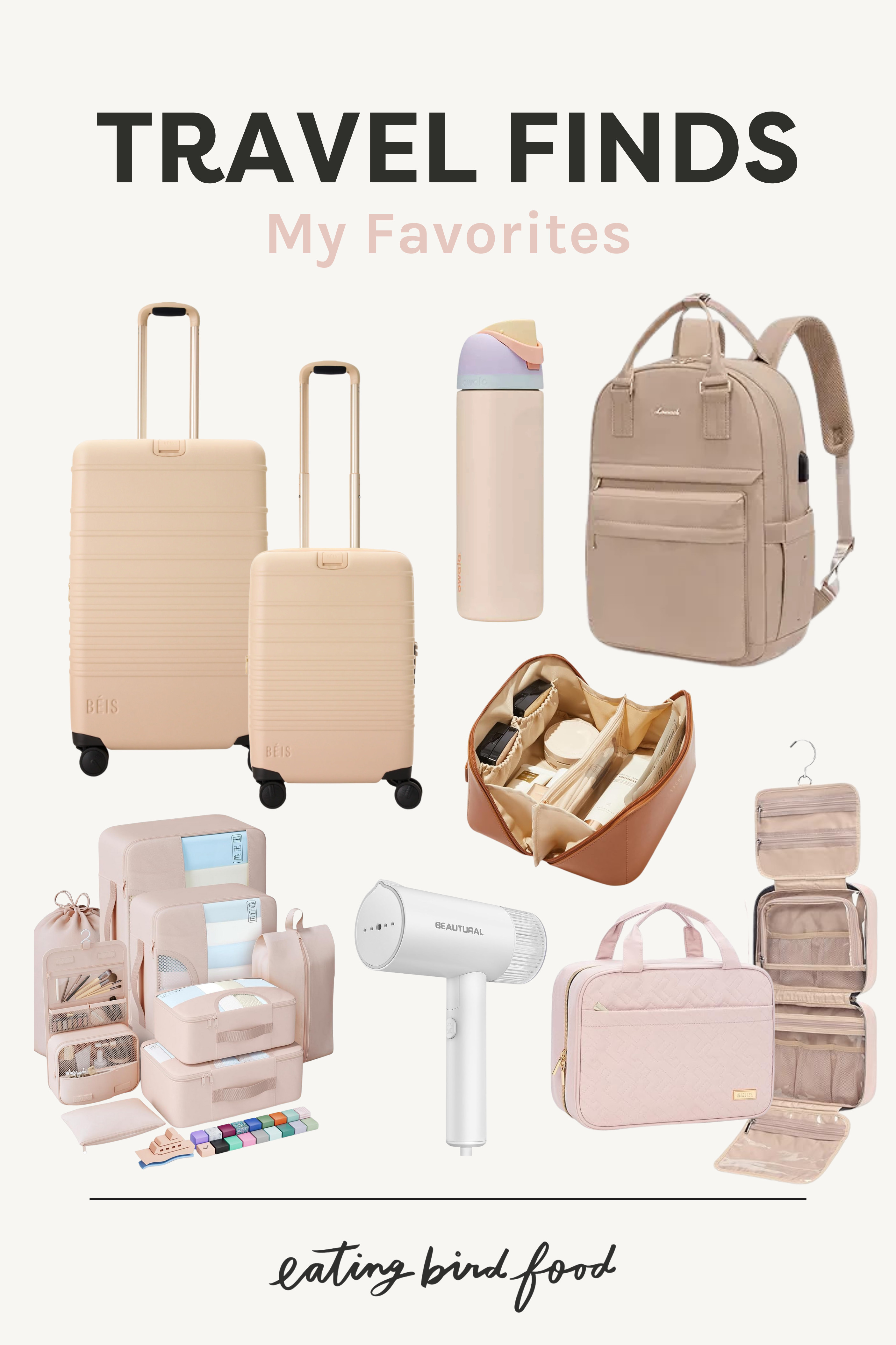 Travel Favorites | Beis Suitcases | Steamers | Travel Backpack | Owala Water Cup | Toiletry Bag | Packing Cubes  

 #LTKSeasonal #LTKFindsUnder100 #LTKStyleTip
