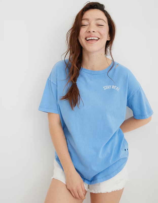 Aerie Destroyed Boyfriend T-Shirt | American Eagle Outfitters (US & CA)