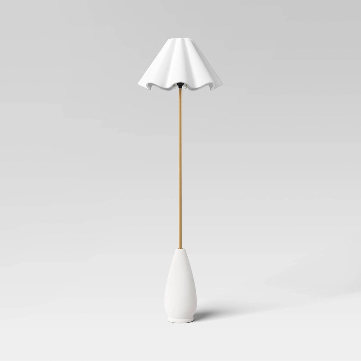 Wavy Shade Collection Ceramic Base Floor Lamp White - Threshold™ | Target