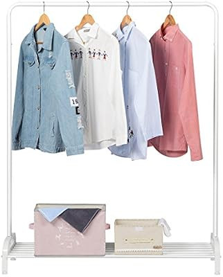 LANGRIA Heavy Duty Clothing Garment Rack Commercial Grade Clothes Rack with Top Rod and Lower Sto... | Amazon (US)