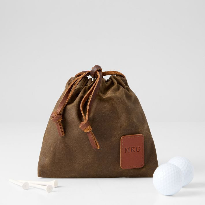 Waxed Canvas Drawstring Pouch | Mark and Graham