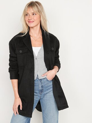 Soft-Brushed Long Utility Shacket for Women | Old Navy (US)