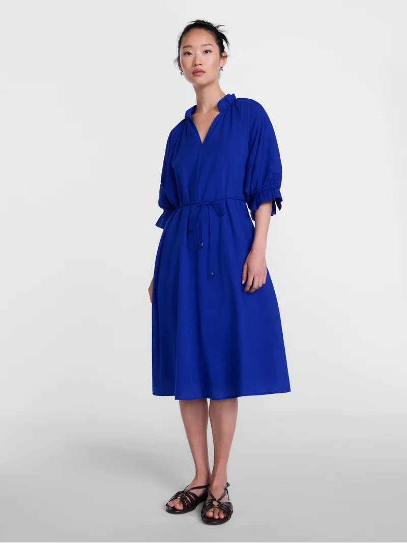 Scenario Women's and Women's Plus Midi Dress with Short Sleeves, Sizes XS-4X | Walmart (US)