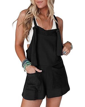 Happy Sailed Overalls for Women Casual Adjustable Strap Cotton Sleeveless Jumpsuits Shorts Romper... | Amazon (US)