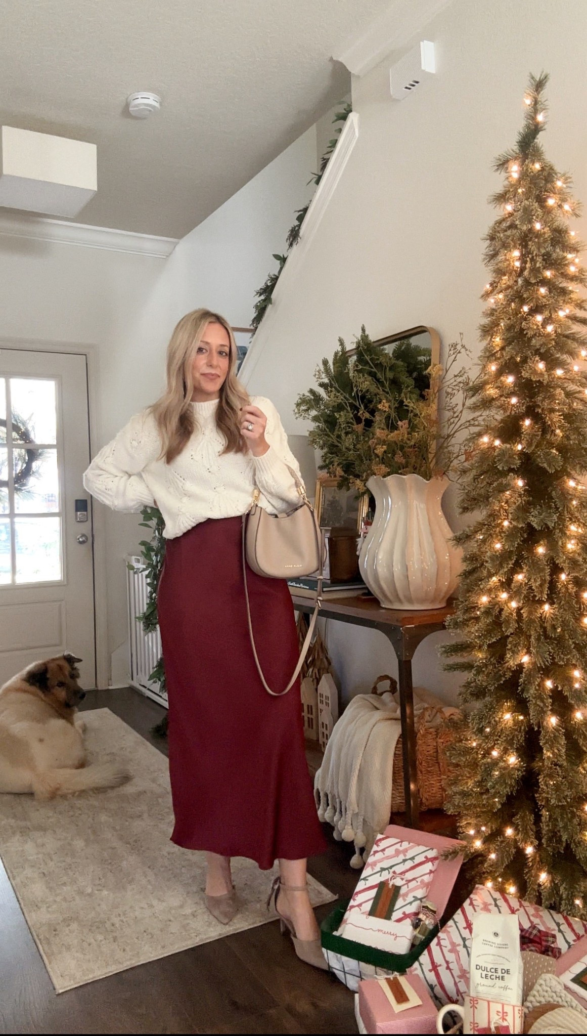 My Christmas Eve outfit would make for great workwear. Love the fit of this silk skirt and that it comes in multiple colors. Skirt is more of a slim fit so keep that in mind for sizing.

#LTKOver40 #LTKootd #LTKSeasonal