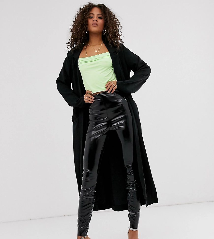 ASOS DESIGN Tall soft duster coat-Black | ASOS (Global)