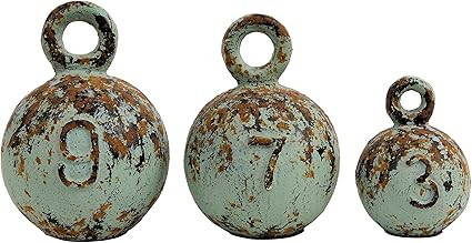 Creative Co-Op Heavily Distressed Round Resin Weights with Handles (Set of 3 Sizes) | Amazon (US)