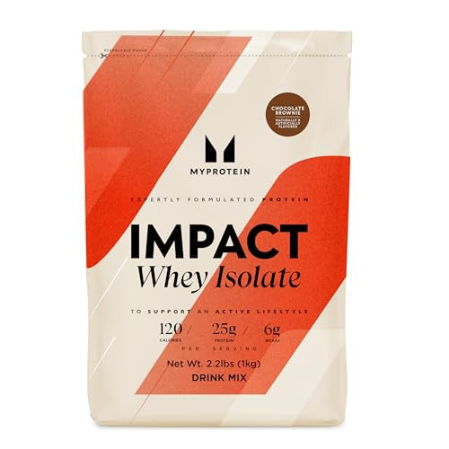 Myprotein Impact Whey Protein Isolate, 2.2 Lbs (30 Servings) Chocolate Brownie, 25g Protein & 6g BCAA Per Serving, Gluten-Free, Protein Shake for Muscle Strength & Recovery | Amazon (US)