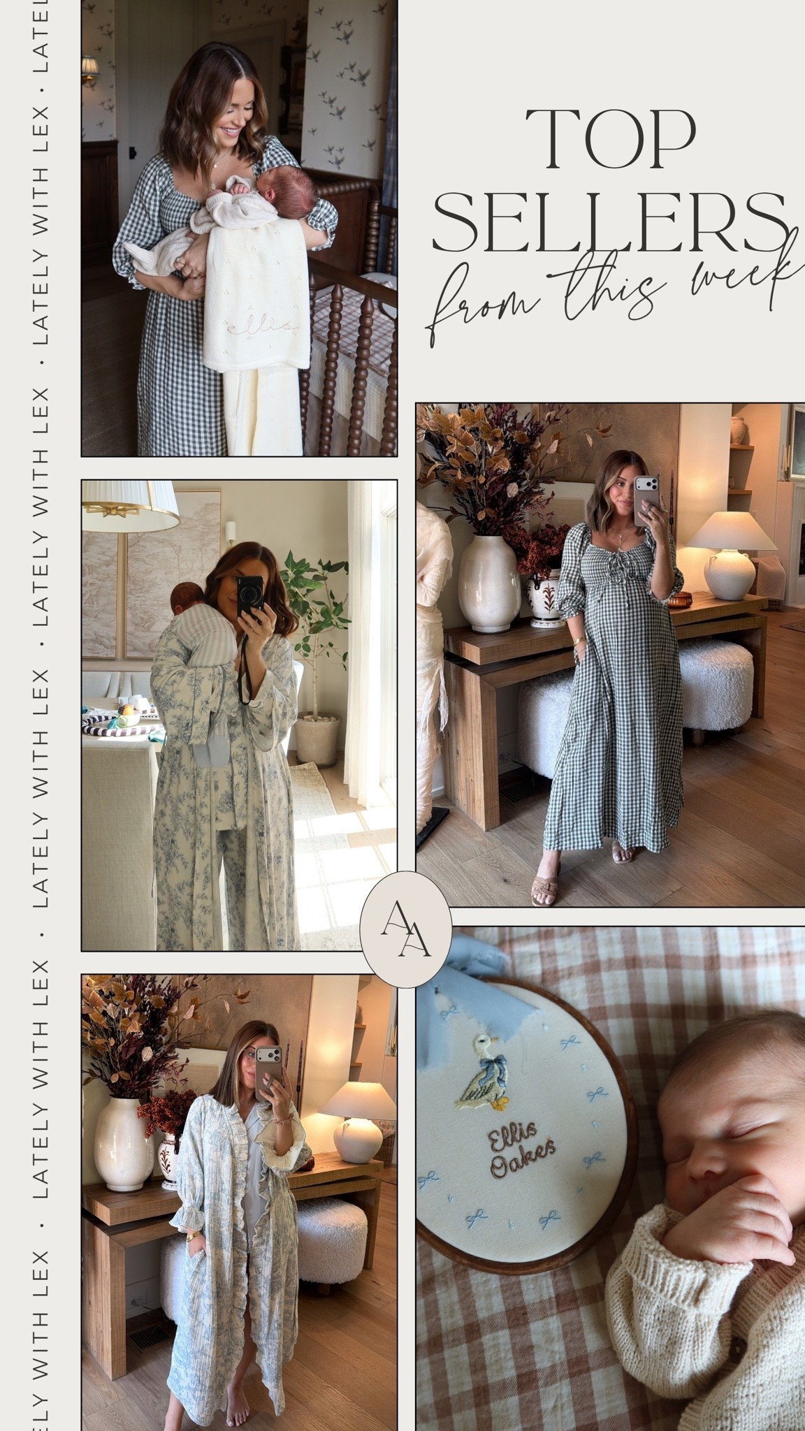 Top sellers from this week! ✨ Featuring postpartum pajamas, my plaid dress, baby name announcement sign, & baby blanket!

#LTKmomlife #LTKBaby #LTKKids