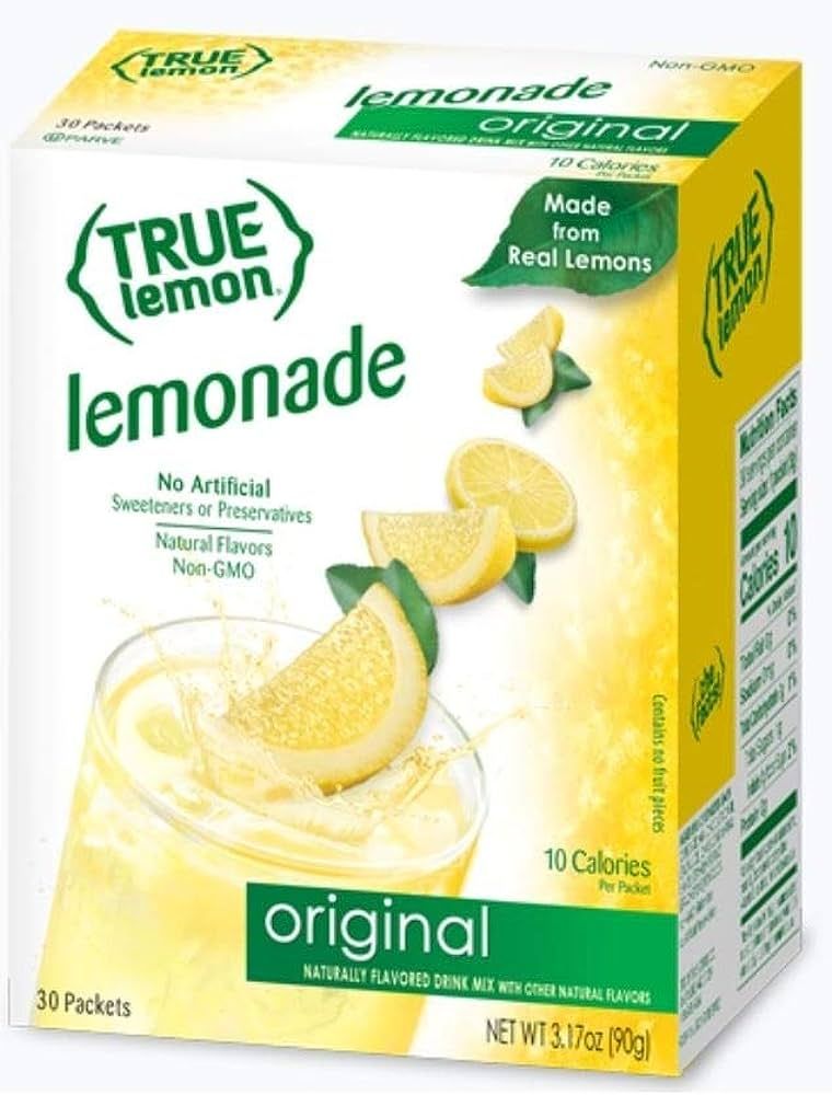 TRUE LEMON Original Lemonade Drink Mix| Made from Real Lemon | No Preservatives, No Artificial Sw... | Amazon (US)
