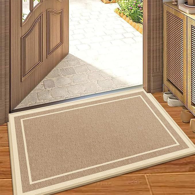 Mud Rug Outdoor Mat for Front Door, Small Front Entry Rug Indoor, Dirt Trapper Door Mat Indoor En... | Amazon (US)