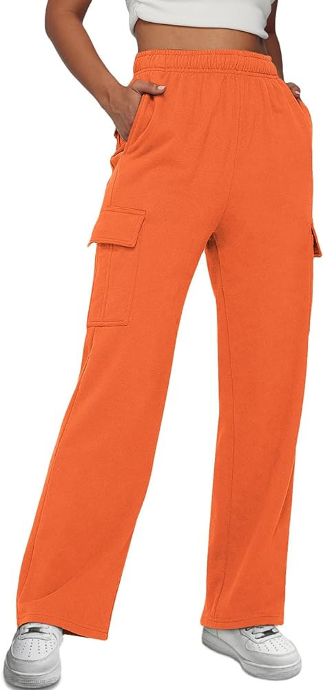 AUTOMET Womens Cargo Sweatpants Casual Baggy Fleece High Waisted Joggers Pants | Amazon (US)
