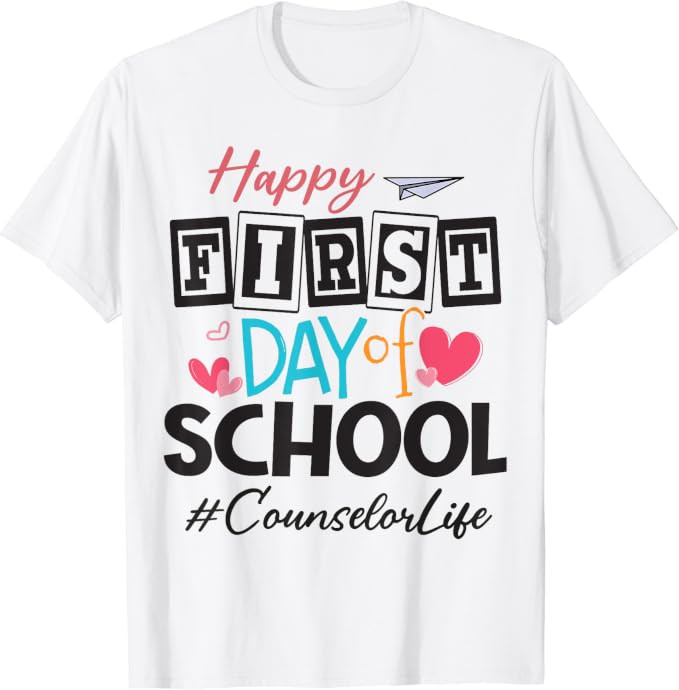 Counselor Happy First Day Of School Women Back To School T-Shirt | Amazon (US)