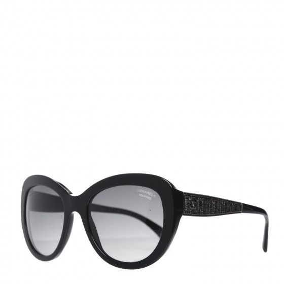 CHANEL Polarized Butterfly Signature Sunglasses 5346 Black | Fashionphile