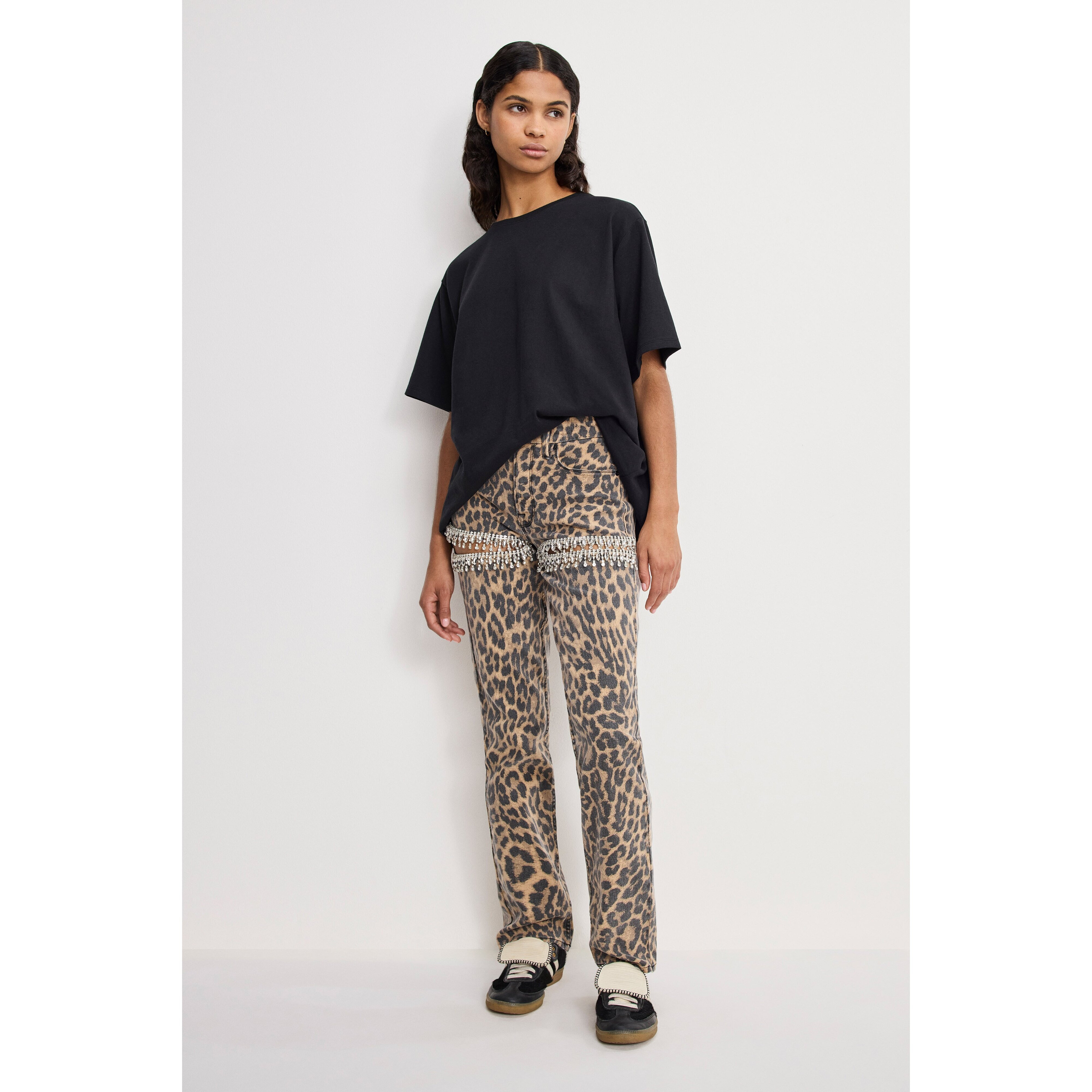 Women's Leopard Good Icon Straight Diamond Jeans | Lucky Leopard Size 30 Plus | Good American by Khlo� Kardashian | Good American